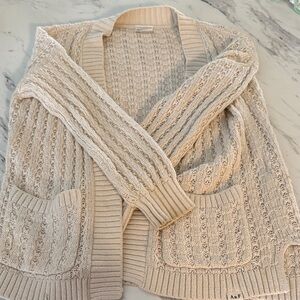 Abercrombie Kids Cream Cable Knit Cardigan